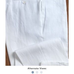 Buy 2 Save 30%: Ben Silver White 100% Italian Linen Pants